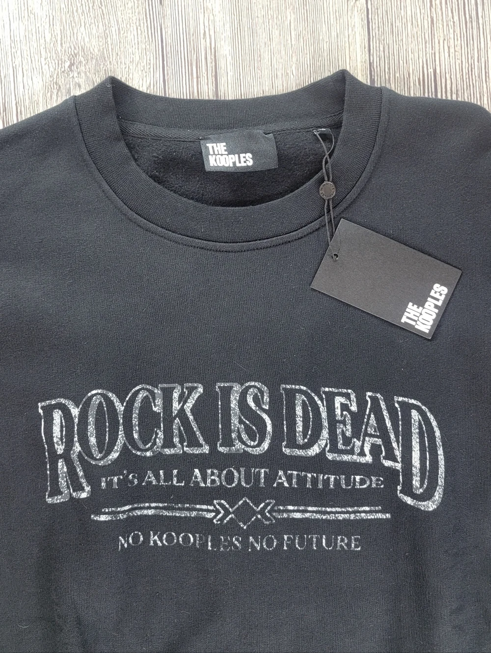 The Kooples NWT-Rock is Dead Crew Neck Pullover Graphic Sweatshirt